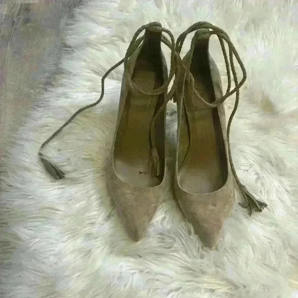 Joie Angelynn Pump tan beige pointed sided ankle heels sz 39.5 or 9-9.5 - Picture 3 of 7